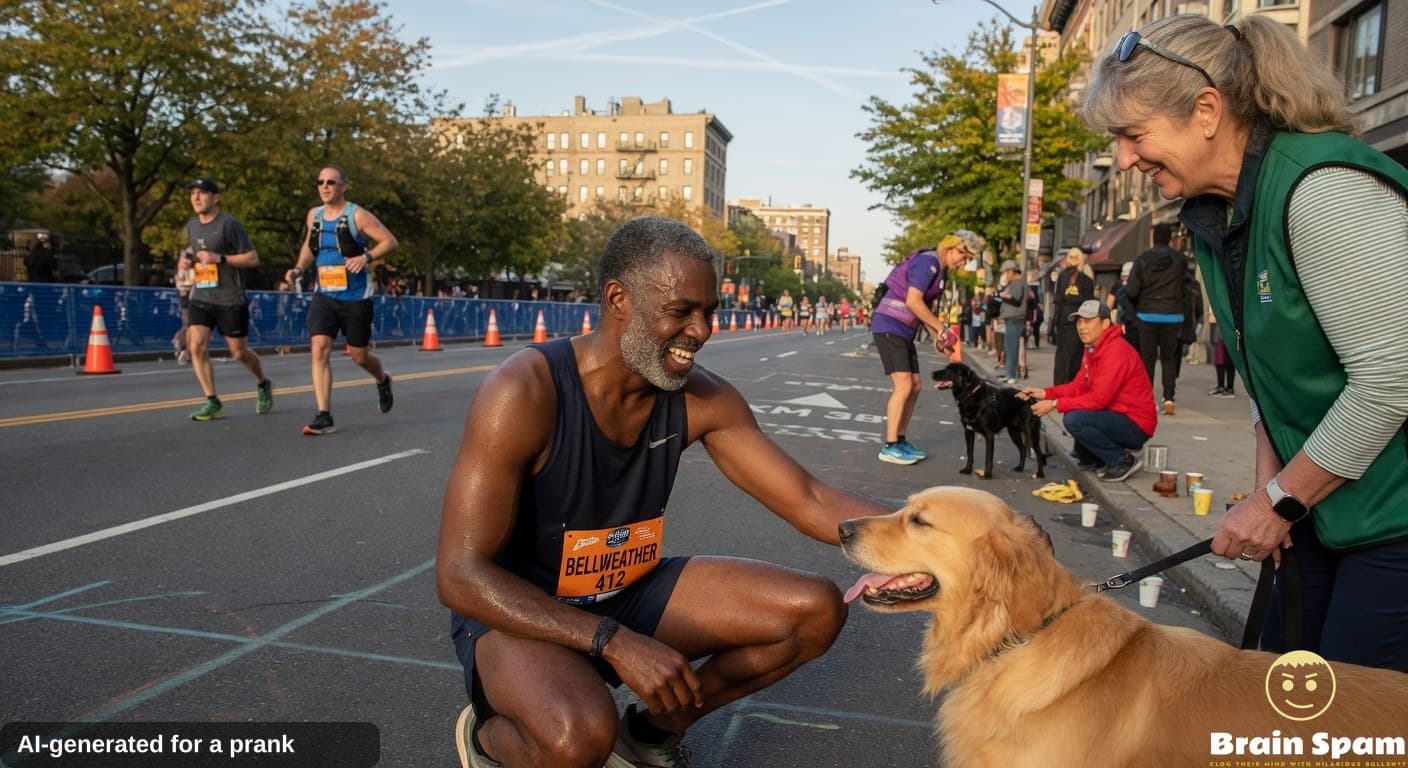 Marcus Bellweather Spreads Joy Petting Every Dog In Local Marathon
